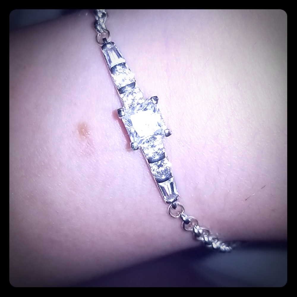 Sterling Silver Diamond Bracelet